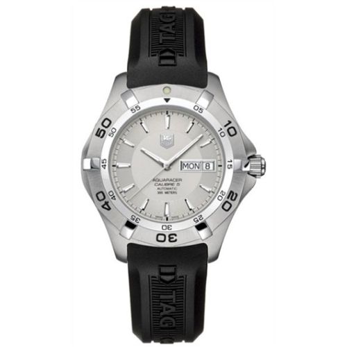 TAG Heuer Aquaracer 300M Calibre 5 Day-Date 41 Stainless Steel / Silver / Rubber